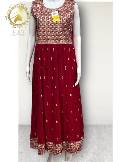 Georgette long kurti - Kurti Connection USA