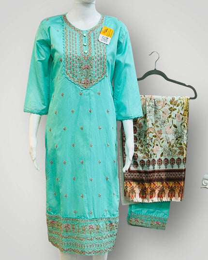 Silk kurti pant set - Kurti Connection USA