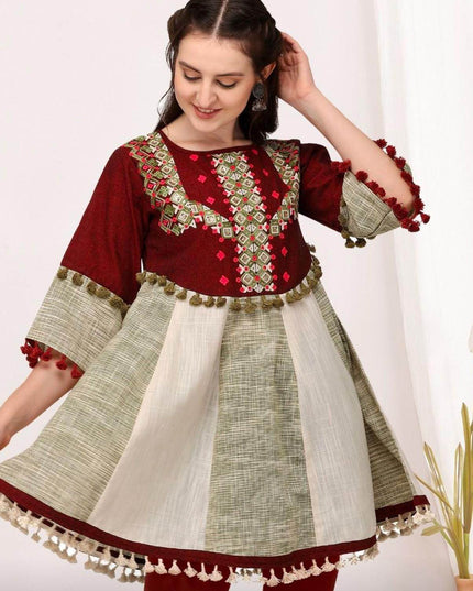 Cotton short kurti top - Kurti Connection USA
