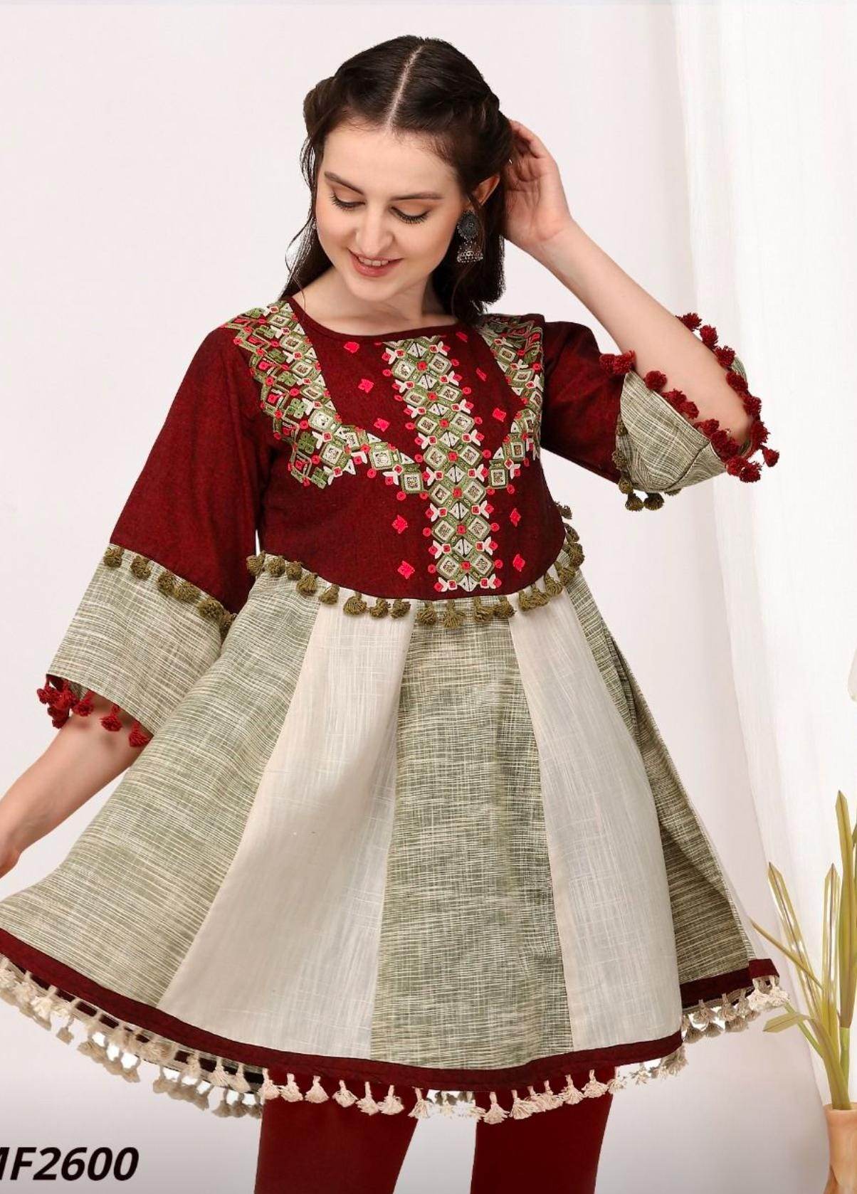 Cotton short kurti top - Kurti Connection USA