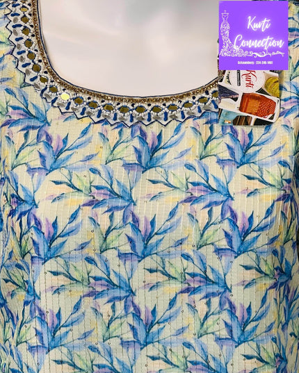 Georgette kurti, light sequin work, Indian kurti - Kurti Connection USA