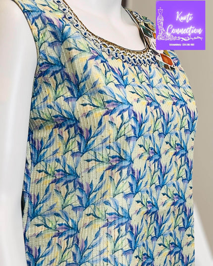 Georgette kurti, light sequin work, Indian kurti - Kurti Connection USA