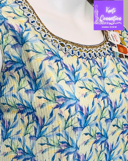 Georgette kurti, light sequin work, Indian kurti - Kurti Connection USA