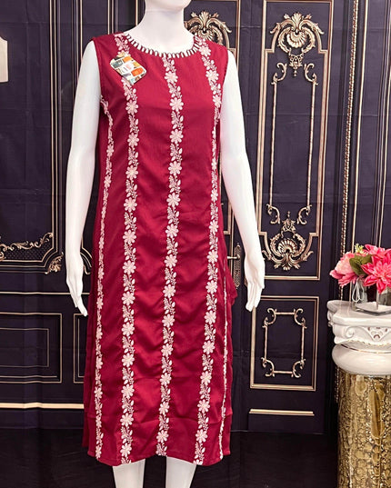 Embroidered kurti - Kurti Connection USA
