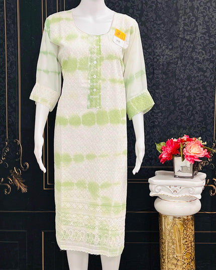 Chiffon chikankari kurti : SALE - Kurti Connection USA