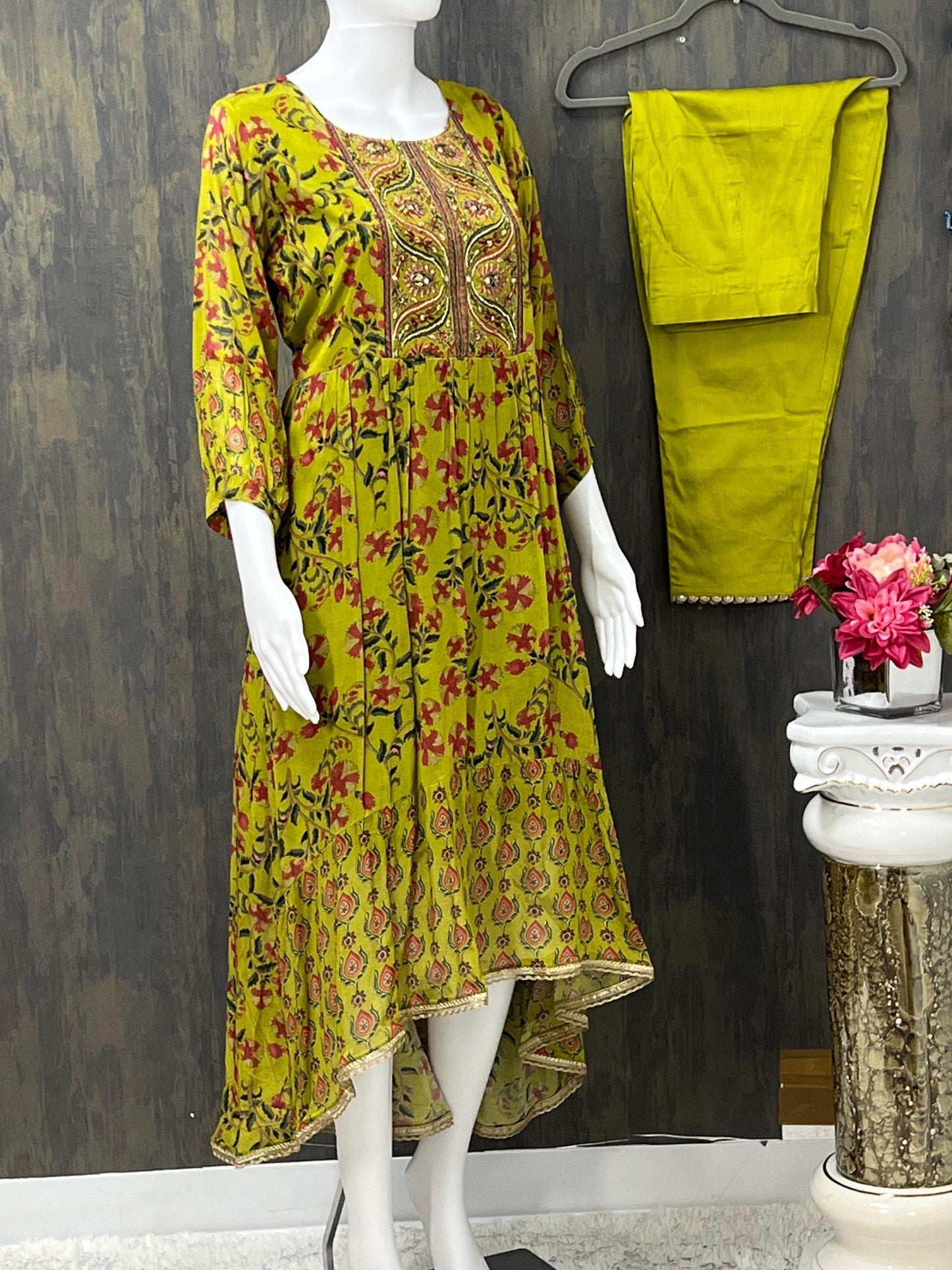 Pure Chiffon party wear kurti set - Kurti Connection USA