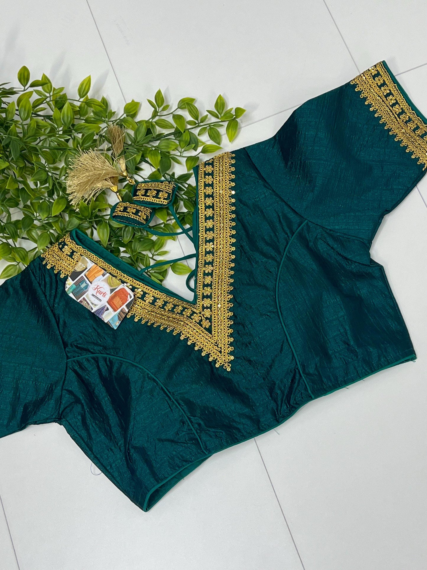 Bottle green blouse