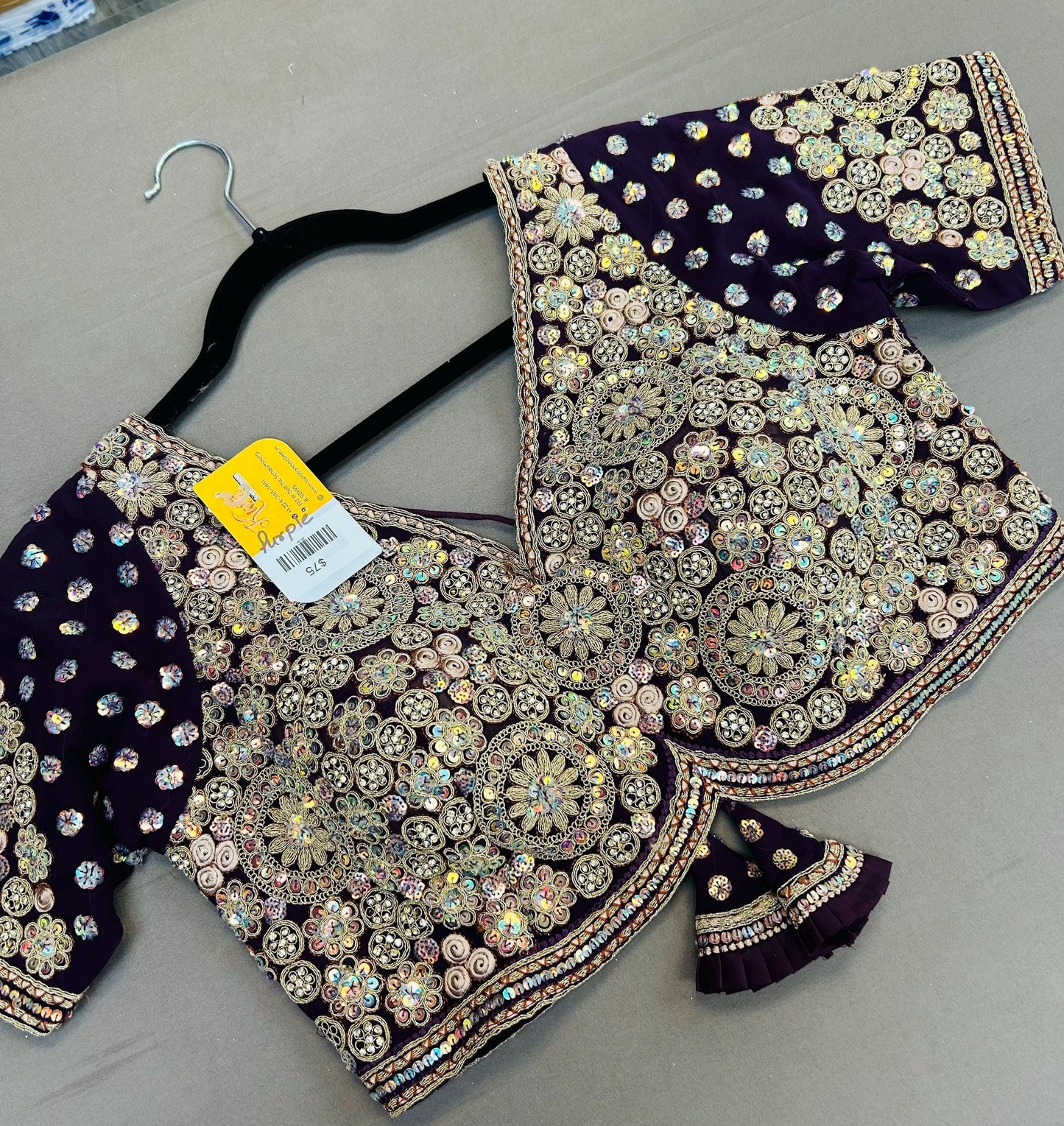 Heavy work blouse | purple blouse for saree/lehenga