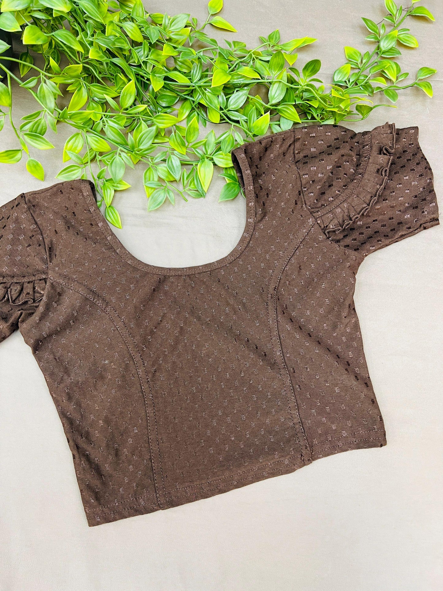 Strechable blouse | dark brown