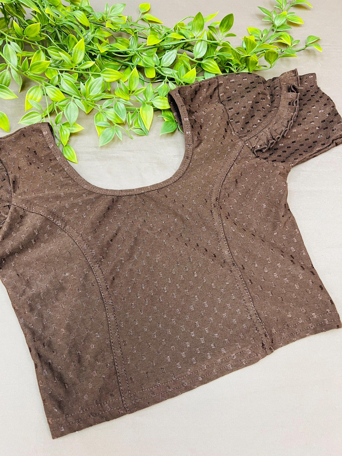 Strechable blouse | dark brown