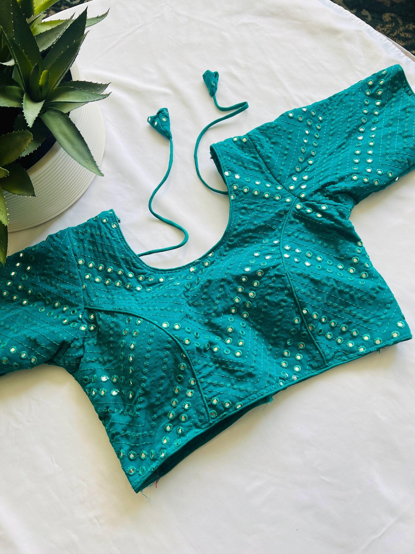 Foil mirror work blouse