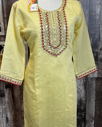 Chanderi silk kurti - Kurti Connection USA
