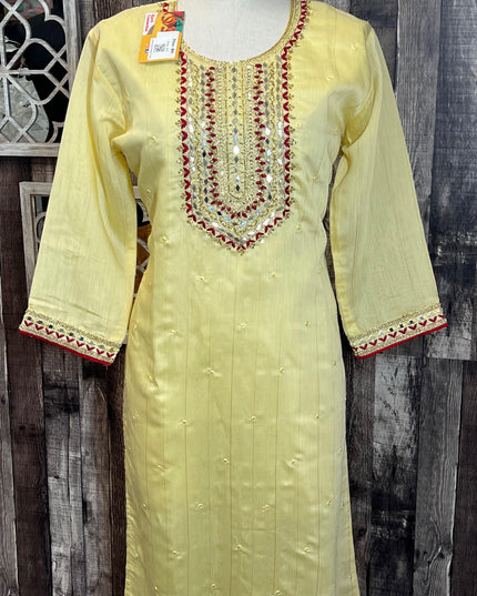 Chanderi silk kurti - Kurti Connection USA