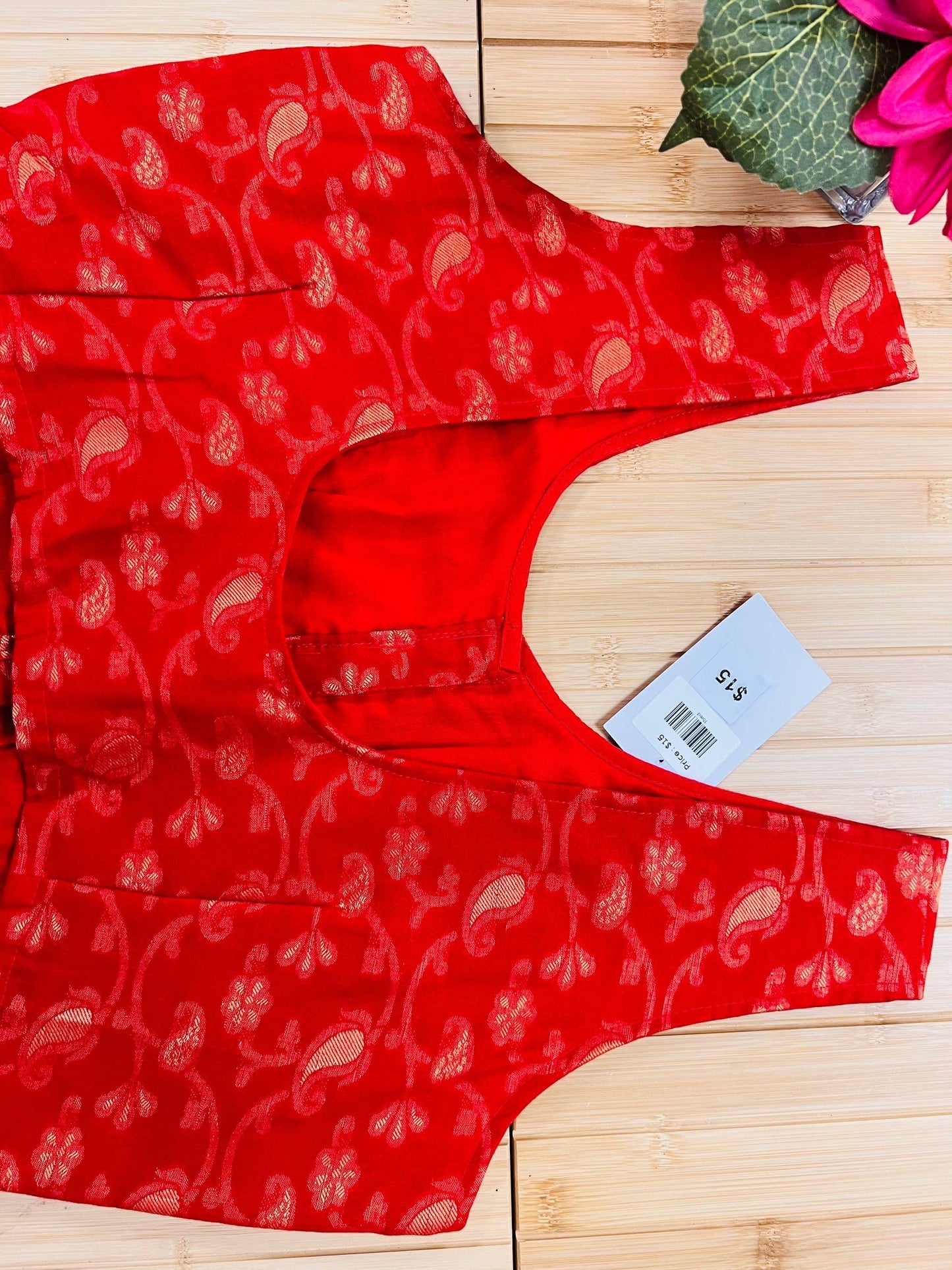 Front hooks blouse : red