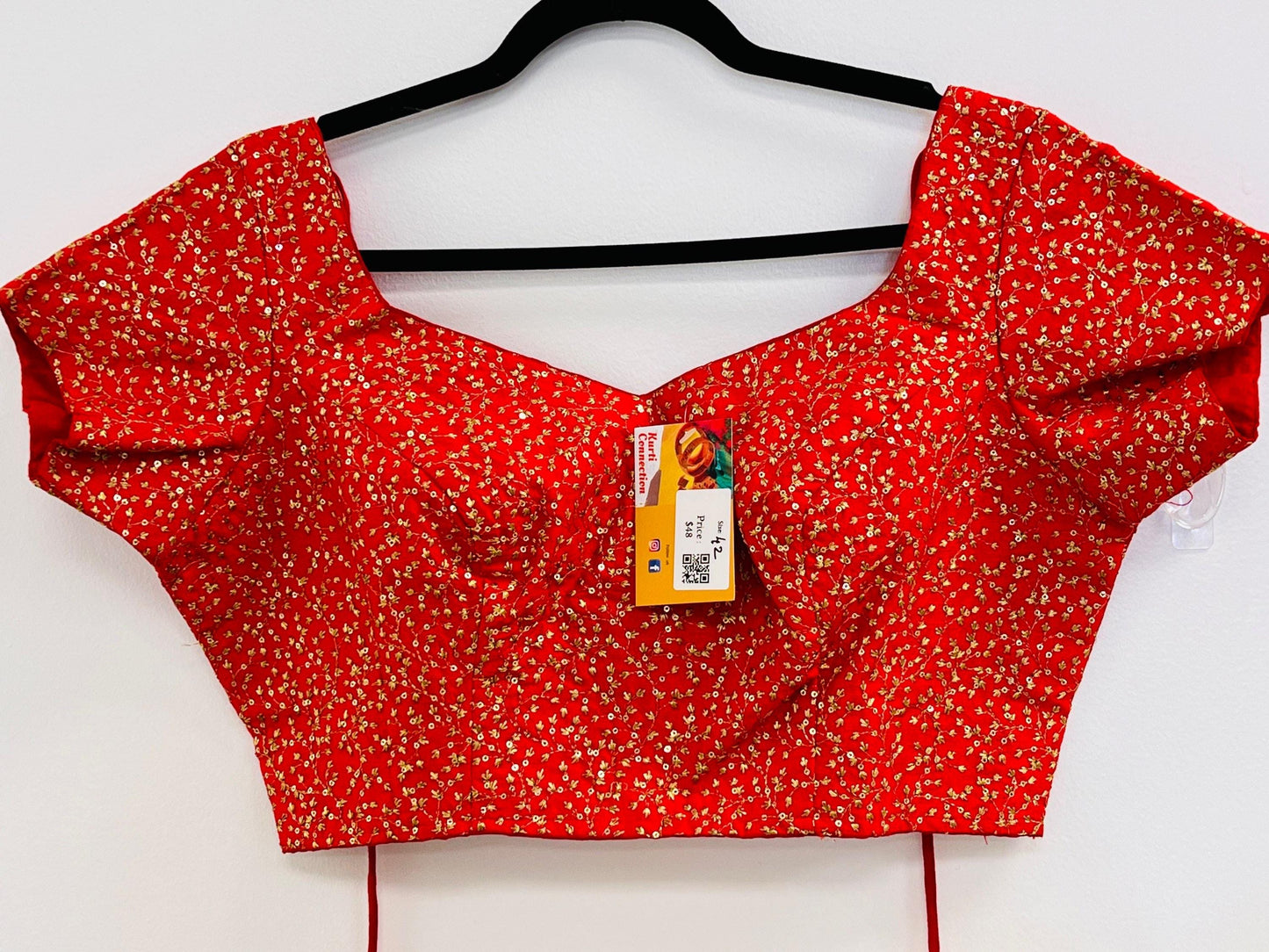 Party wear silk blouse | Red blouse