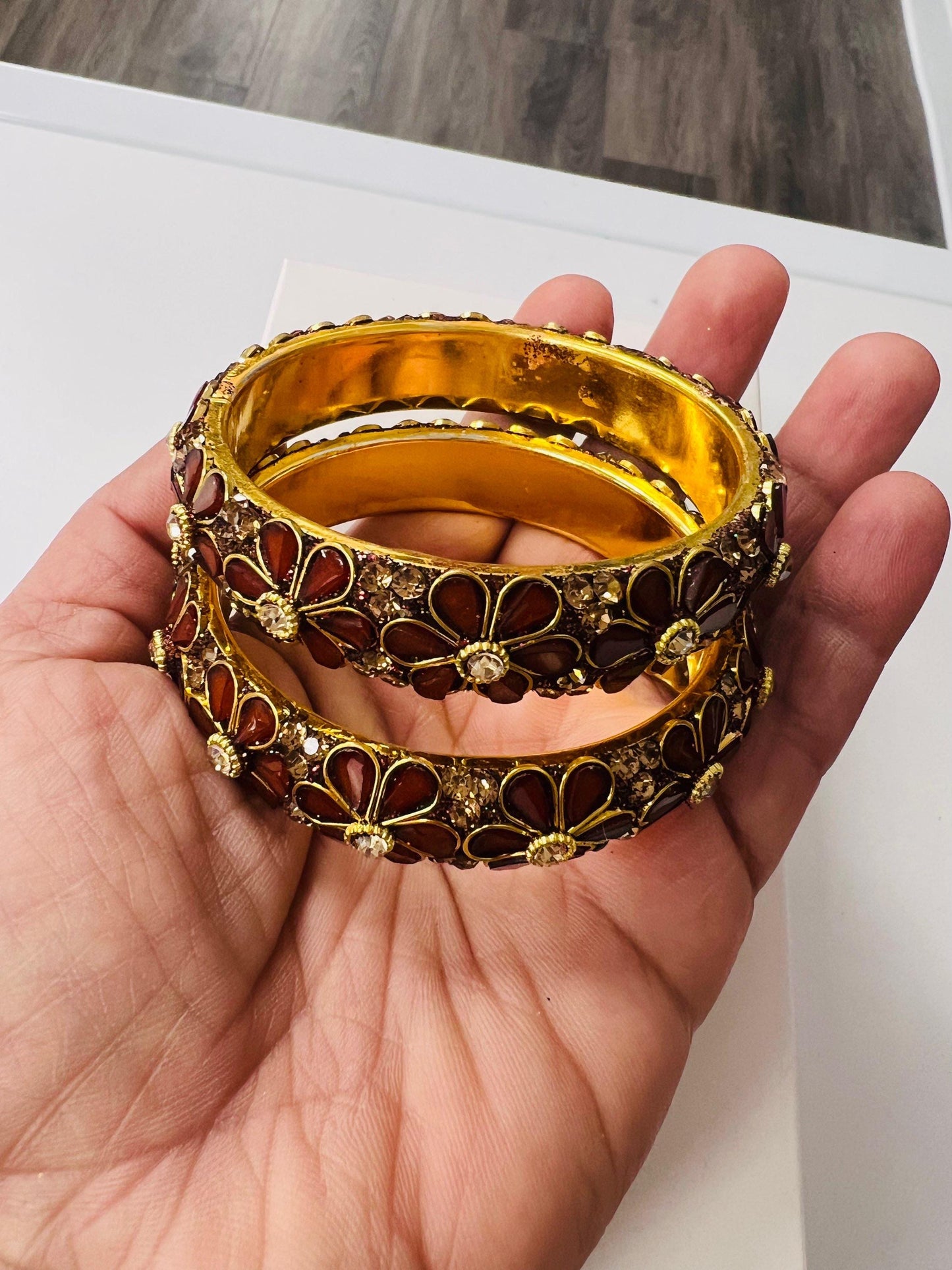 Maroon fancy bangles