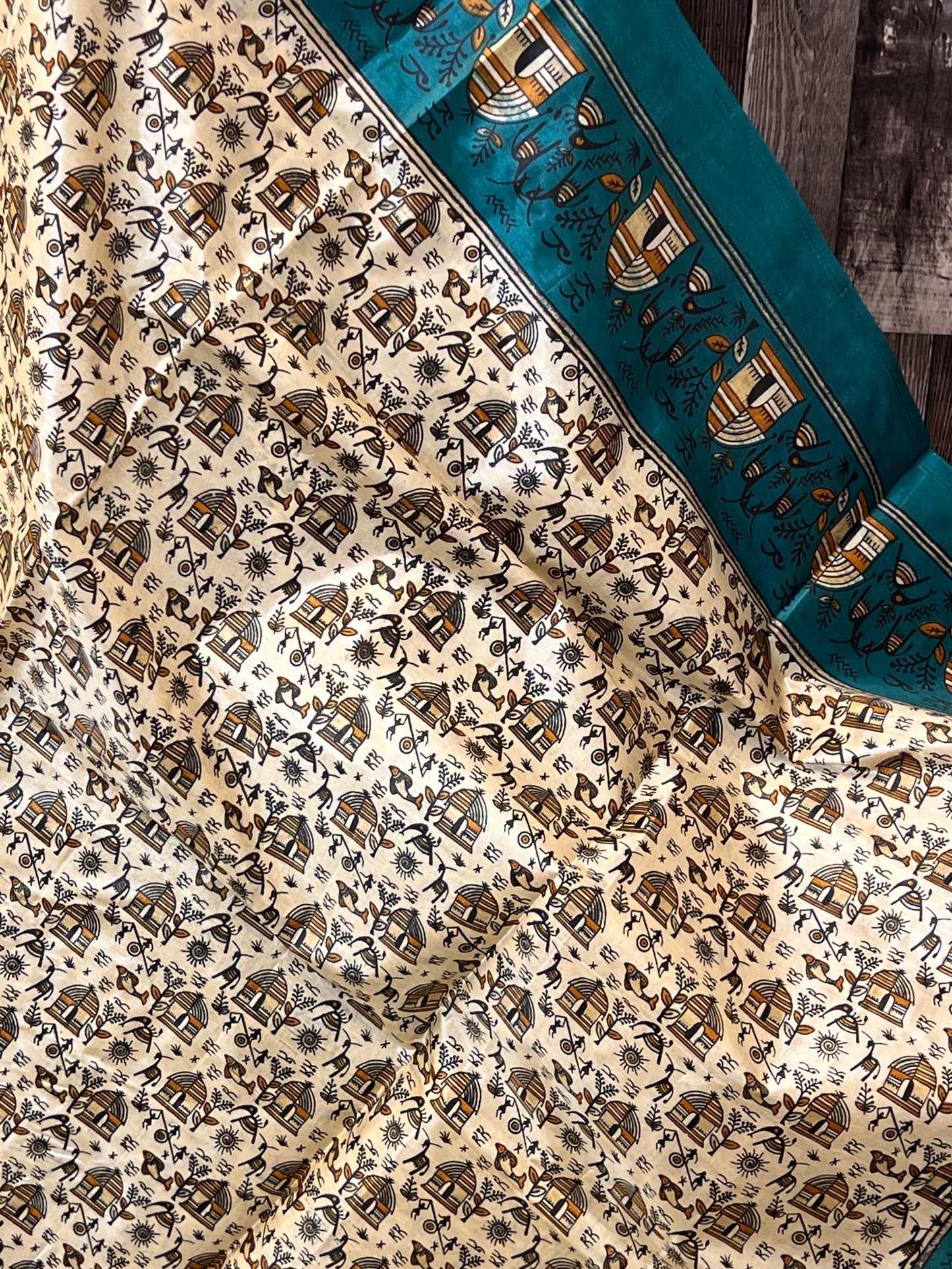 Printed silk saree