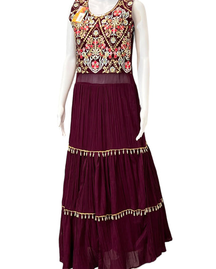 Georgette long gown - Kurti Connection USA