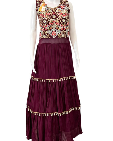 Georgette long gown - Kurti Connection USA