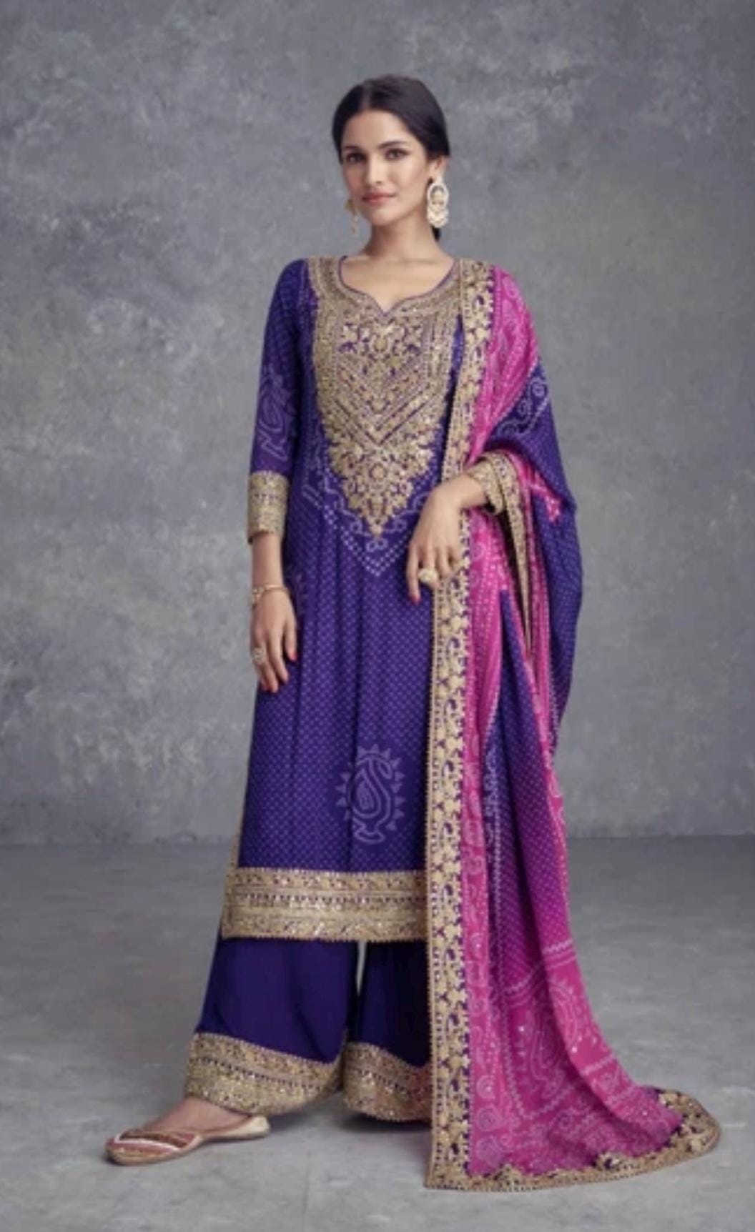 Takshvi | Chinon silk party wear suits