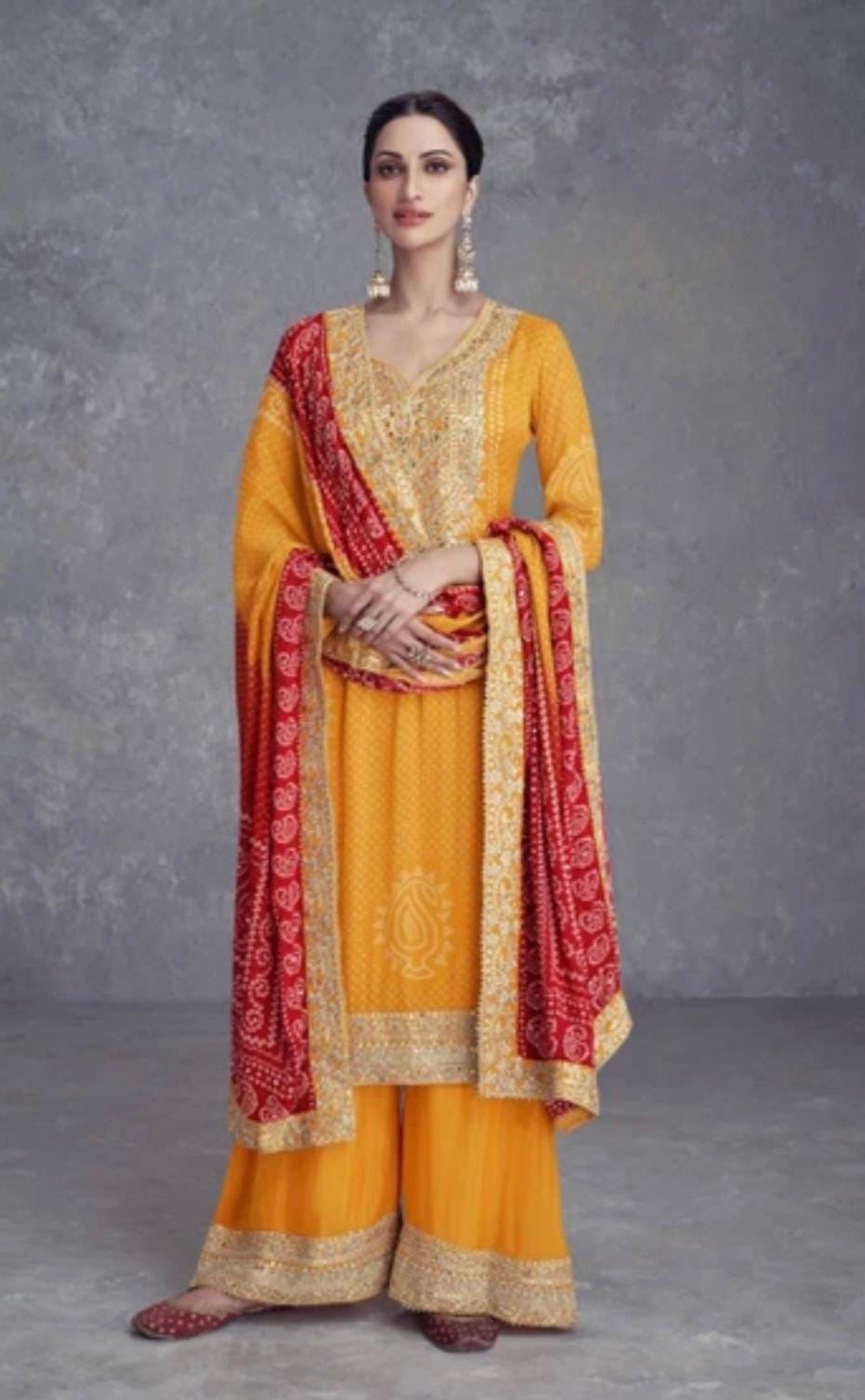 Takshvi | Chinon silk party wear suits