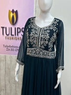 Party wear long gown by Kurti Connection USA