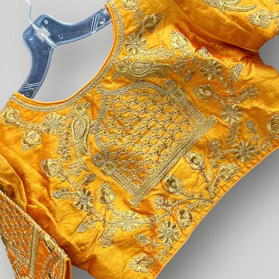 Readymade blouse : mango yellow - Kurti Connection USA