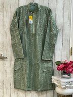 Light green kurta pajama set for men by Kurti Connection USA