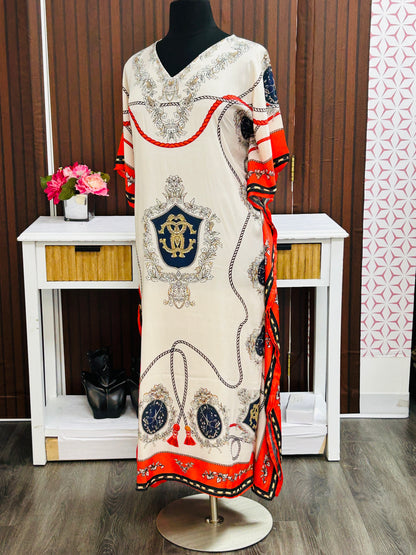 Printed kaftan dress