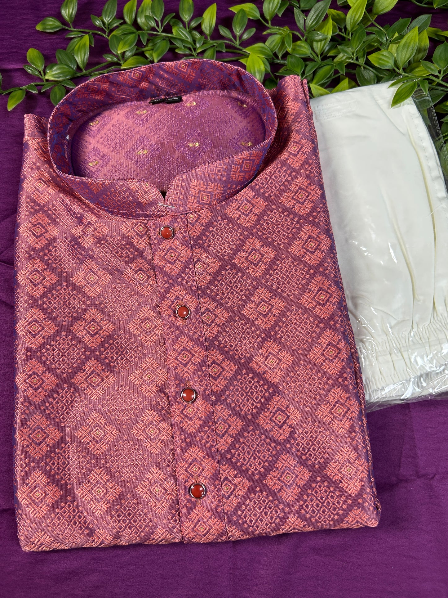 Onion pink kurta set