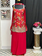 Chinon silk sharara suit by Kurti Connection USA