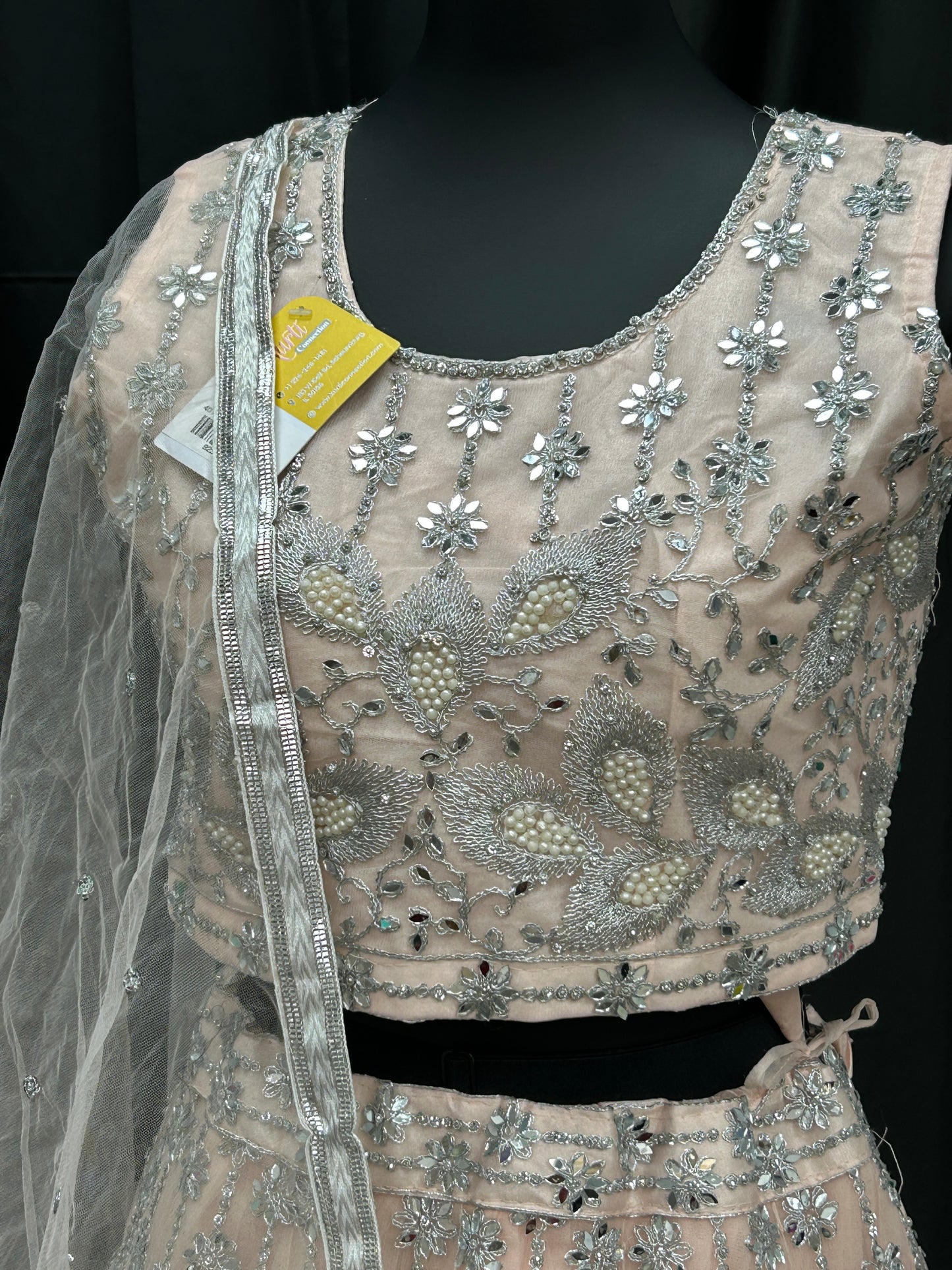 Light peach color lehenga set by Kurti Connection USA