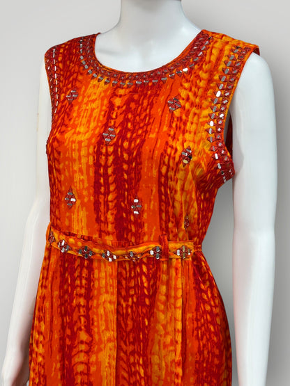 Dark orange: Rayon long Kurti