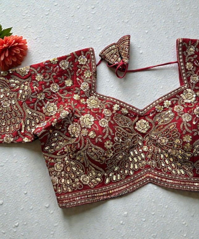 Party wear heavy work blouses by Kurti Connection USA