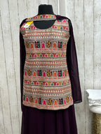Heavy embroidery work sharara suit