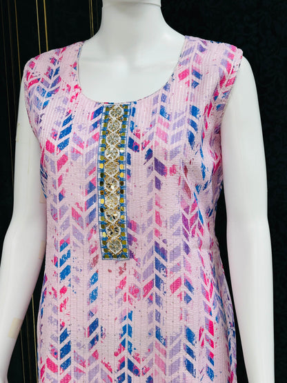 Georgette kurti | three fourth sleeves available - Kurti Connection USA