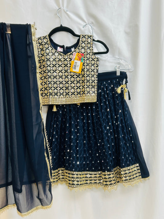 Dark blue lehenga Choli set for girls