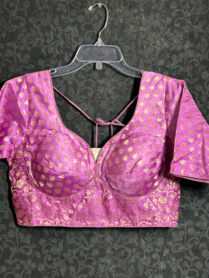 Jacquard silk blouse : light purple ( vegan silk)