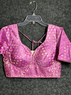 Jacquard silk blouse : light purple ( vegan silk)
