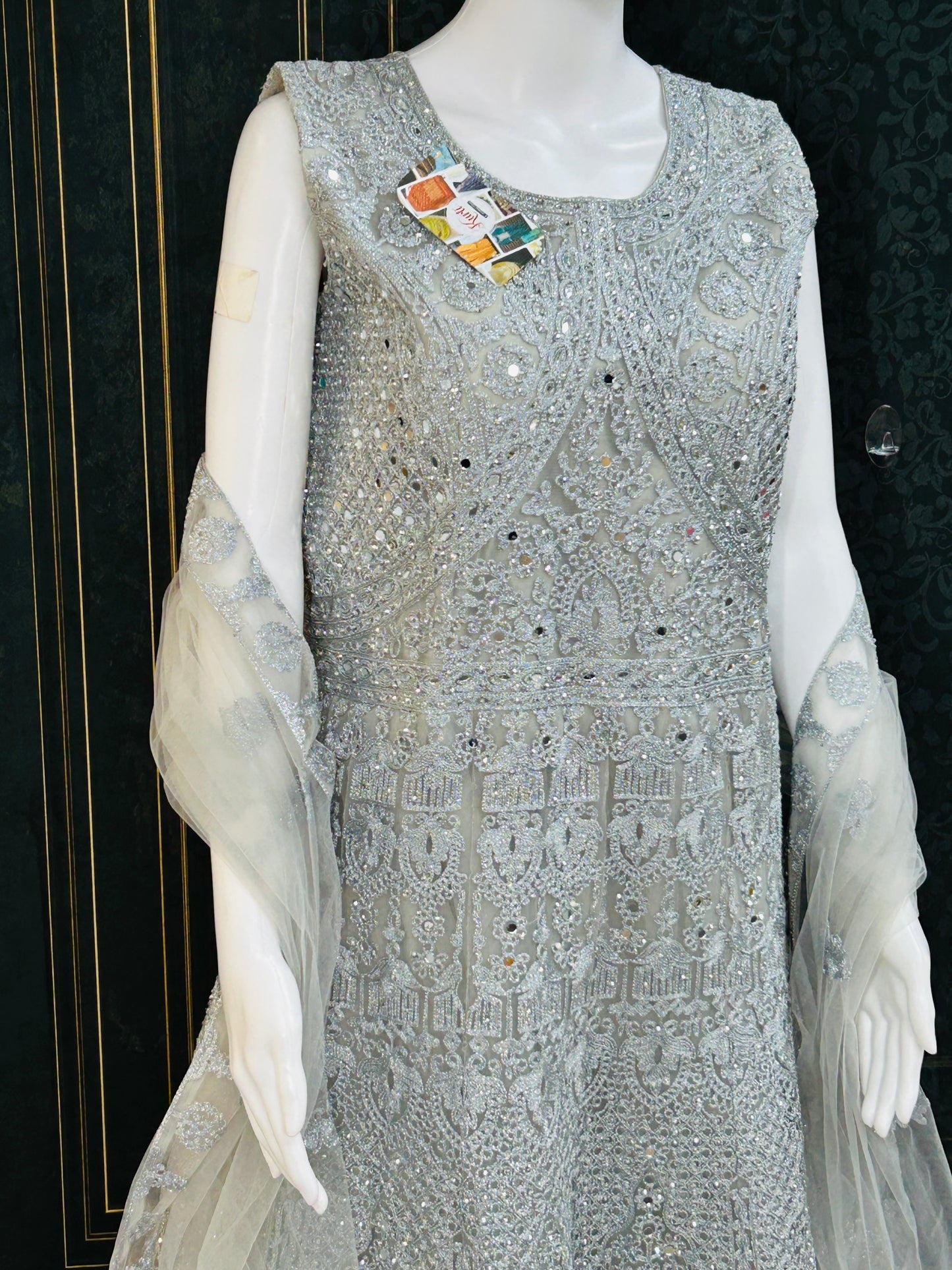 Silver Grey : Heavy party wear dress
