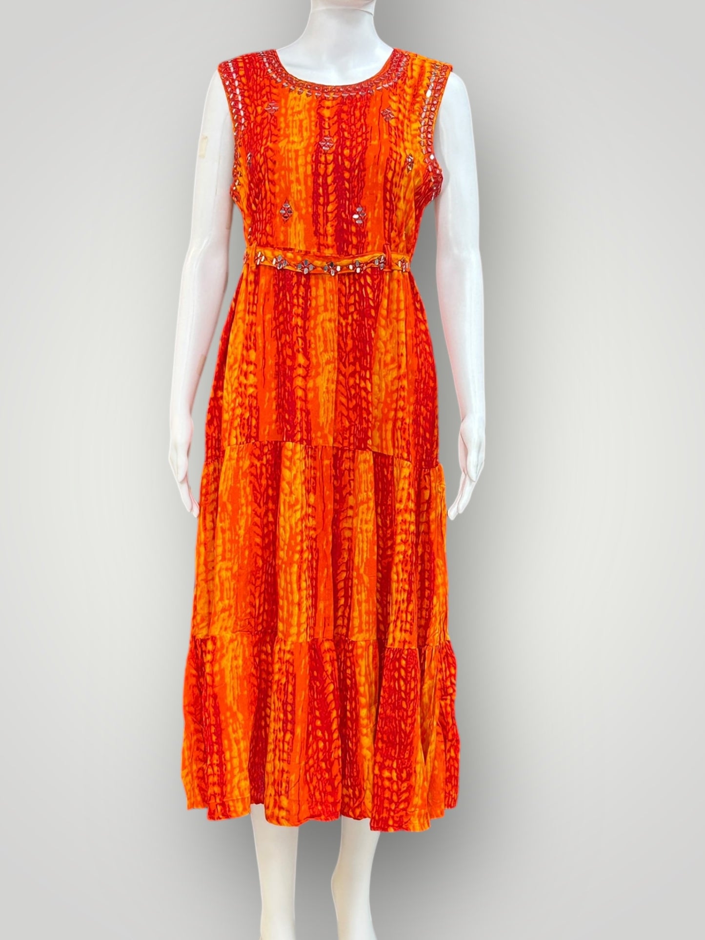 Dark orange: Rayon long Kurti