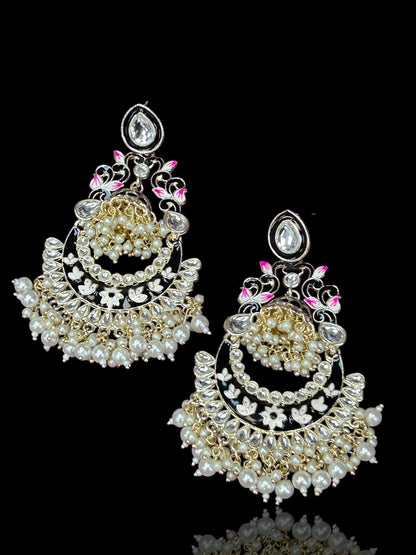 Black chandbali earrings