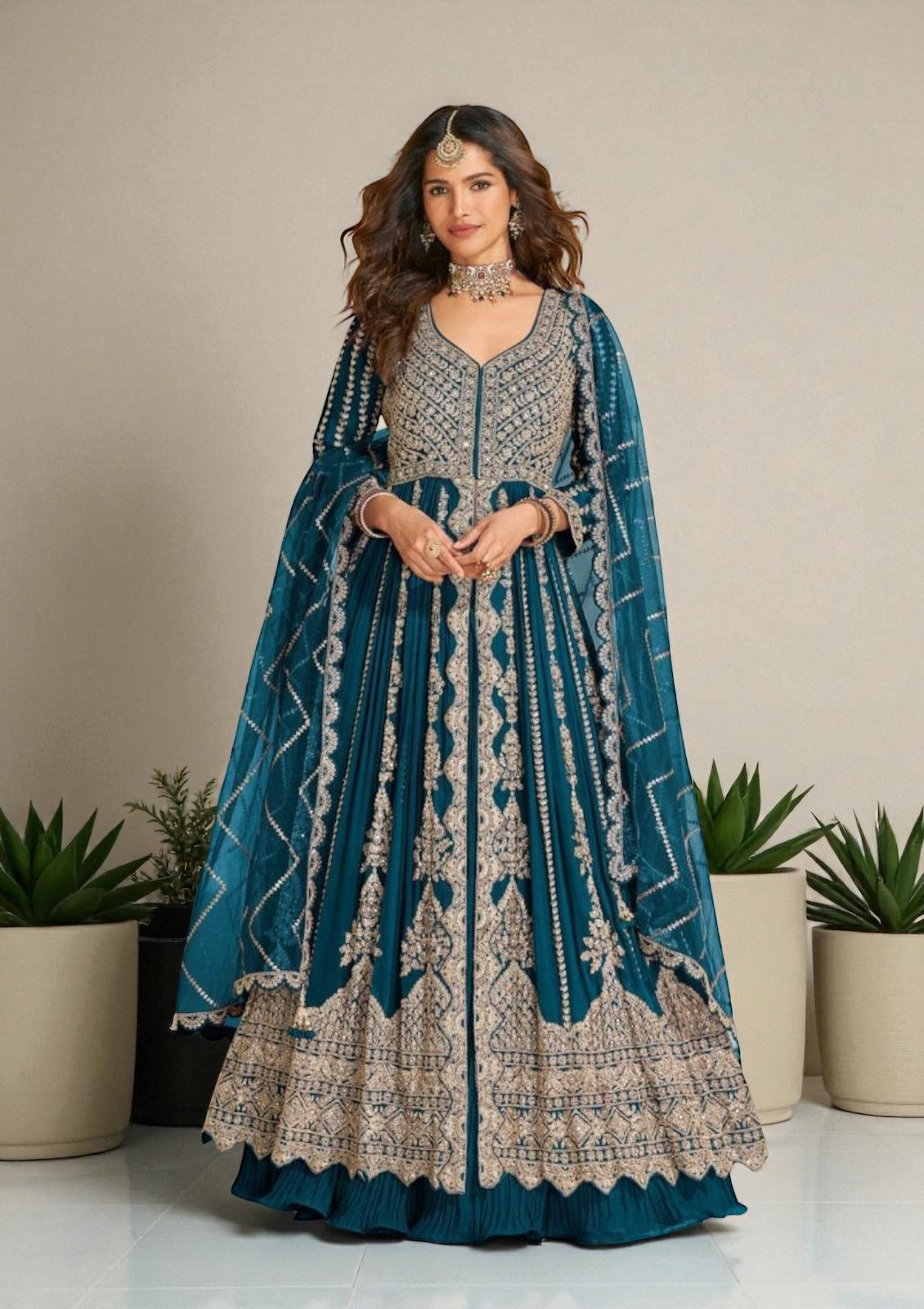 Wedding collection: Mirza: heavy party wear Anarkali dresses by Kurti Connection USA