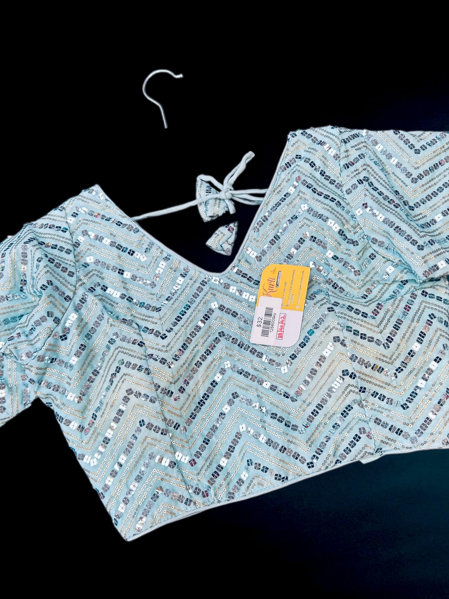 Sequin blouse : light blue