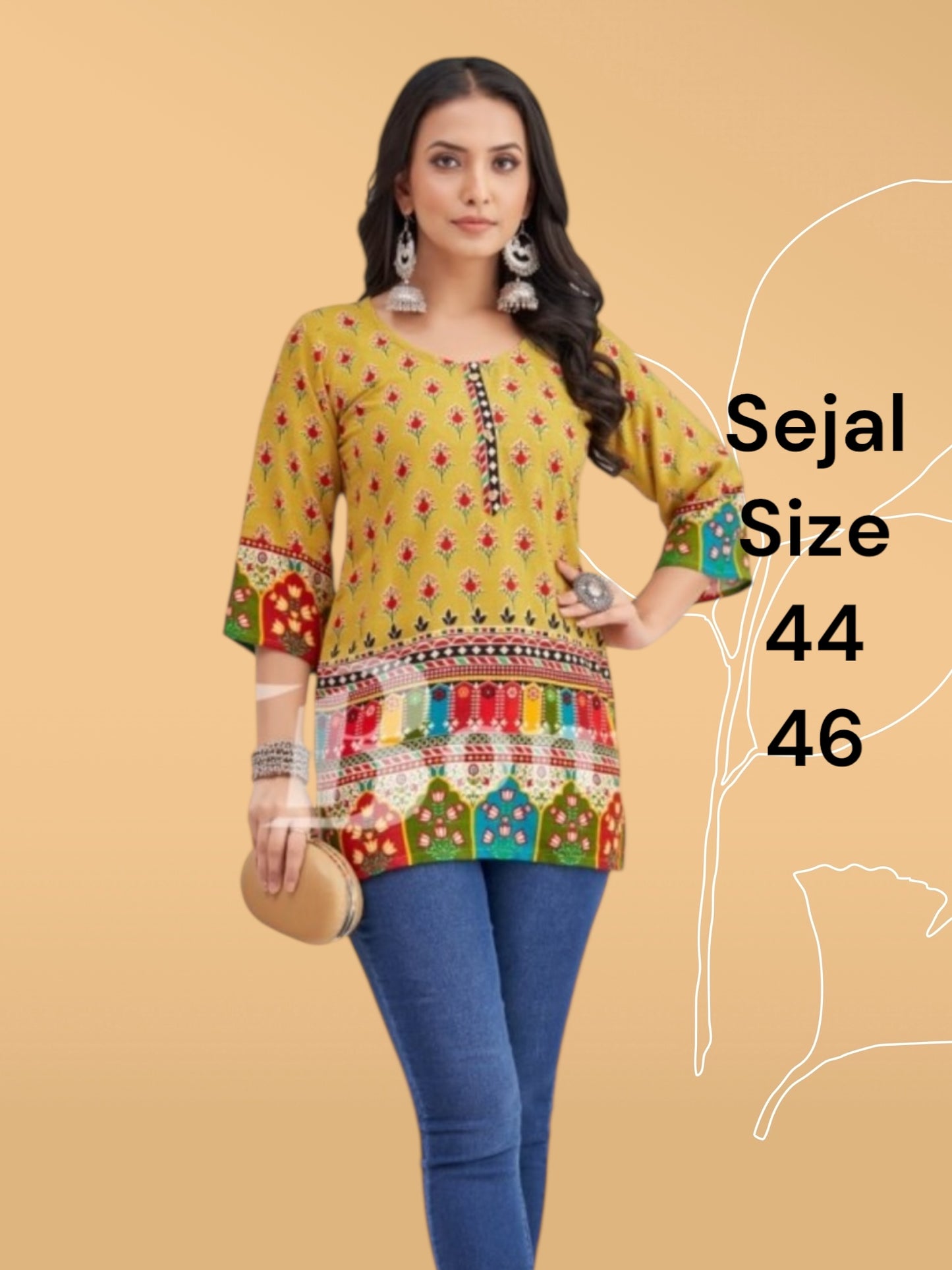 Sejal : cotton short kurtis