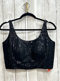 Black sleeveless blouse