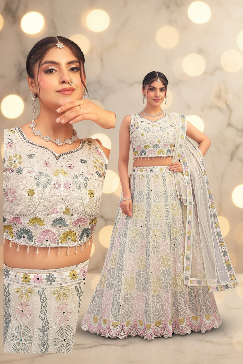 Off white embroidered Lehenga choli