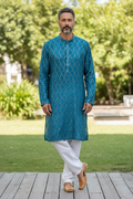 Sequin work kurta pajama set for men