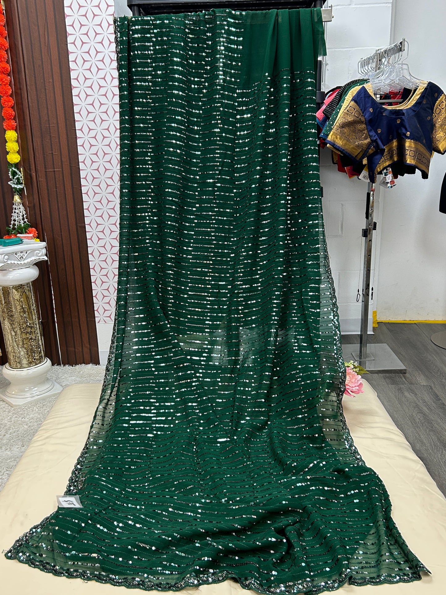Sequin work saree