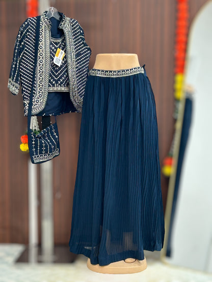 Lehenga Choli set with jacket and purse